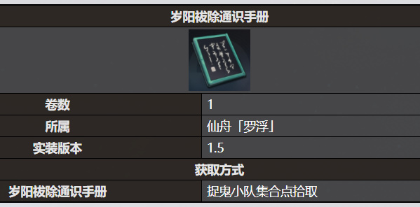 《星穹鐵道》歲陽祓除通識手冊書籍收錄
